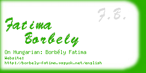 fatima borbely business card